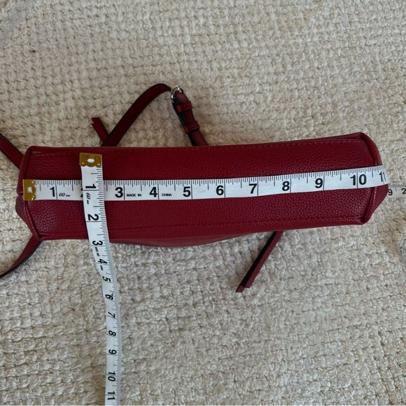 Dana Buchman Merlot Structured Design Adj Strap Vegan Crossbody Bag - Picture 5 of 11